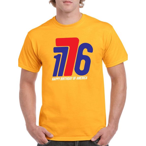 1776 Happy Birthday Of America T-Shirt Men -Image by Shutterstock, Male Small