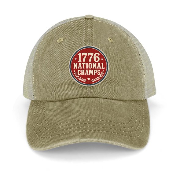1776 National Champs Khaki Baseball Cap for Men Women, Adjustable Snapback Hats Trucker Hat