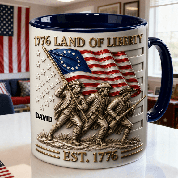 1776 Patriotic Ceramic Coffee Mugs Personalized America 250 for Veterans & USA History Fans 11 oz 15 oz