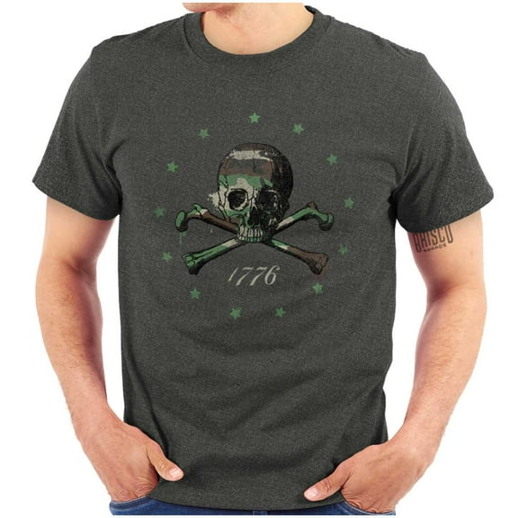 1776 Skull Cross Bones Revolution Men's Graphic T Shirt Tees Brisco Brands L
