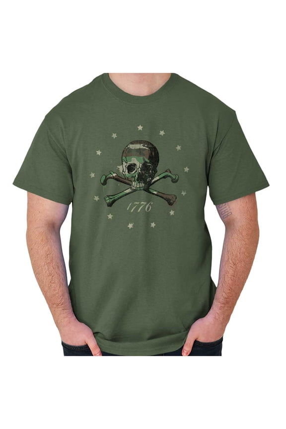1776 Skull Cross Bones Revolution Men's Graphic T Shirt Tees Brisco Brands L