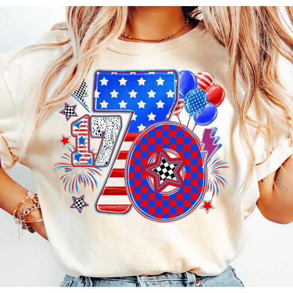 1776 USA Birthday T-Shirt, Retro America Party Tee, Red White Blue, Patriotic Fourth of July Celebration Shirt