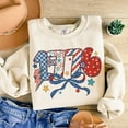 thumbnail image 1 of 1776 Vintage Coquette Sweatshirt, Retro USA Preppy Memorial Day Pullover, Groovy Patriotic American Flag Shirt BTO, 1 of 5