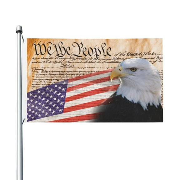 1776 We The People American Eagle Flags for Yard Outside Decorations 3x5 Ft Double Sided for Home Indoor Outdoor Lawn Balcony Corridor Party