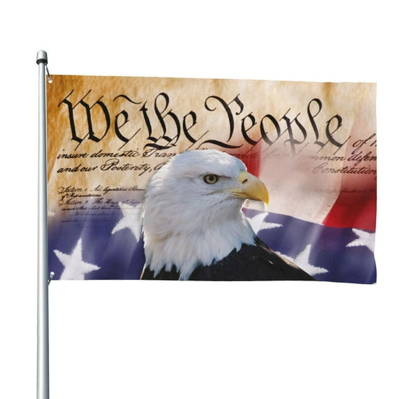 1776 We The People American Eagle Flags for Yard Outside Decorations 4x6 Ft Double Sided for Home Indoor Outdoor Lawn Balcony Corridor Party