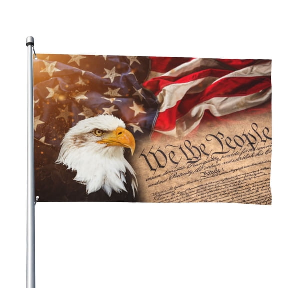 1776 We The People American Eagle Flags for Yard Outside Decorations 4x6 Ft Double Sided for Home Indoor Outdoor Lawn Balcony Corridor Party