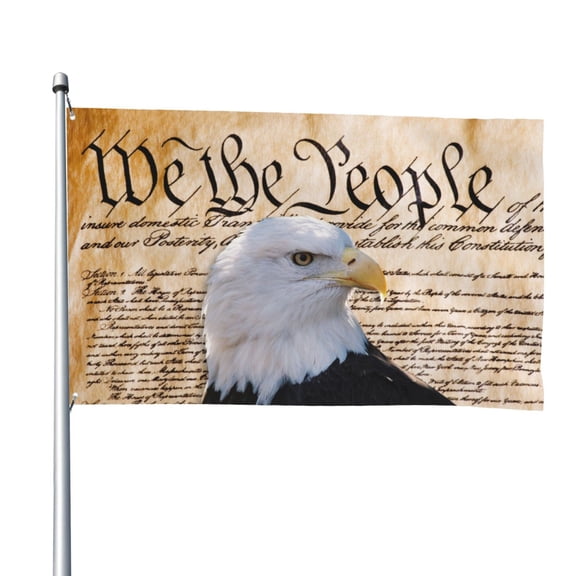 1776 We The People American Eagle Flags for Yard Outside Decorations 4x6 Ft Double Sided for Home Indoor Outdoor Lawn Balcony Corridor Party