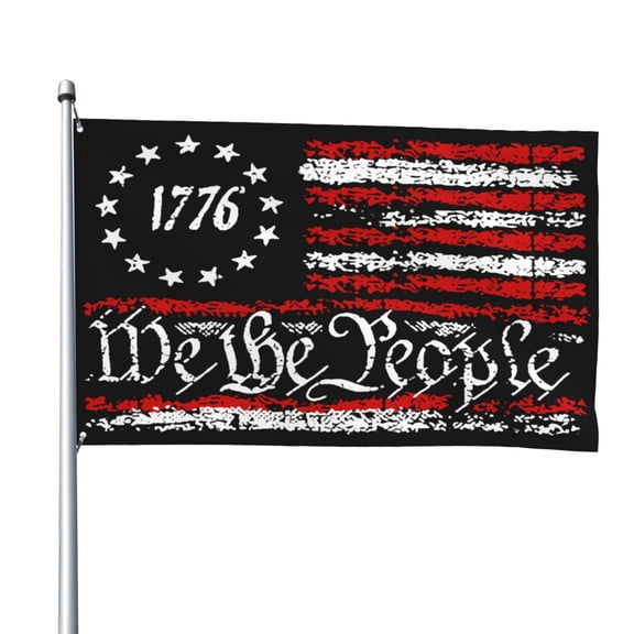 1776 We The People American Flags for Yard Outside Decorations 4x6 Ft Double Sided for Home Indoor Outdoor Lawn Balcony Corridor Party