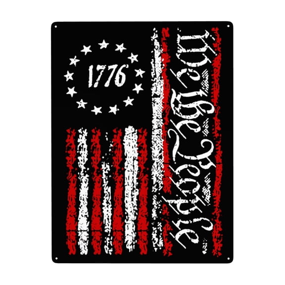 1776 We The People American Metal Sign Decor Tin Hanging Picture Wall Decoration 12x16 Inches
