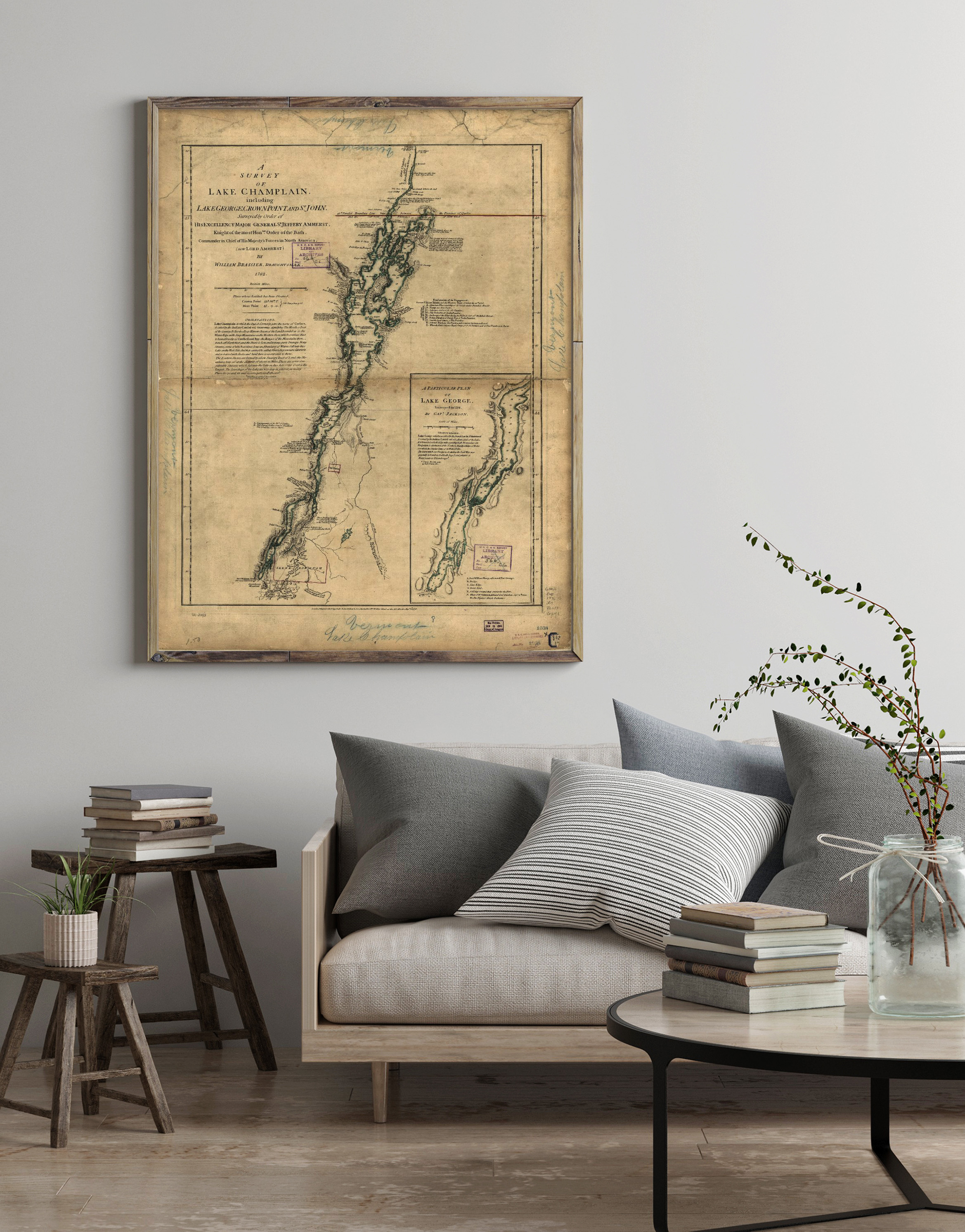 1776 map A survey of Lake Champlain, including Lake Crown Point