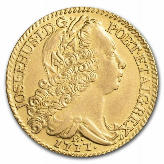1777-R Brazil Gold 6400 Reis Jose I AU
