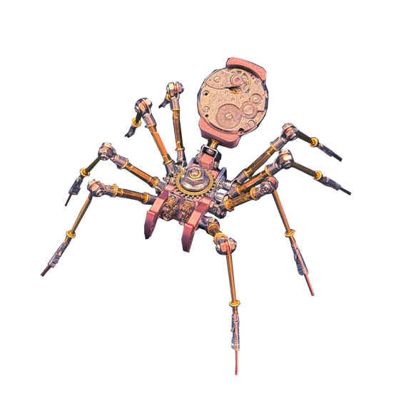 177PCS Venomous Fang Sentinel Spider A, 3D Metal Steampunk Insect Model, Mechanical DIY Display Kit for Adults