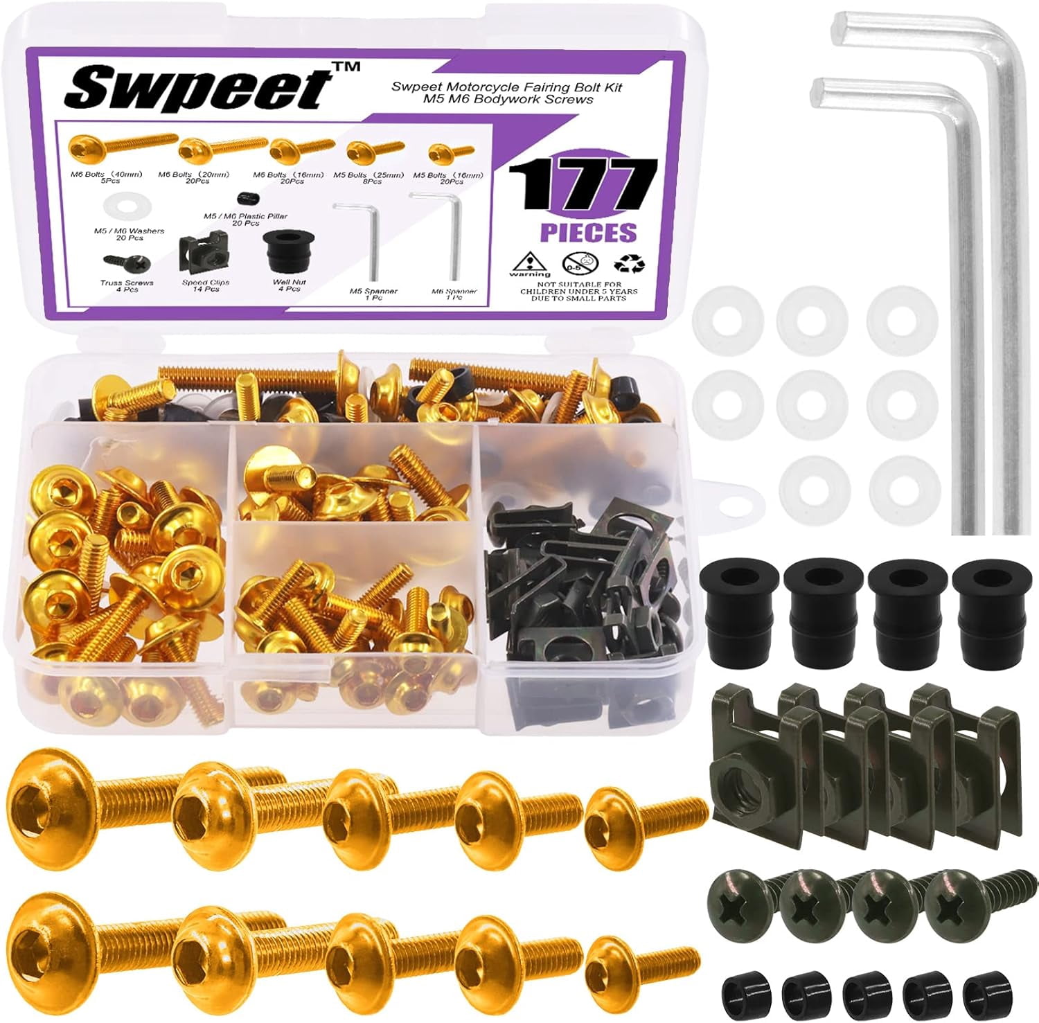 Bolt Kit Di Fissaggio Moto In Alluminio: Bulloneria Factory Style Per Carrozzeria Kawasaki KX/KX-F - 4