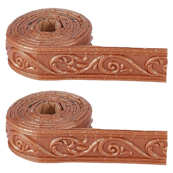 177x1.57In Molding Trim Brown Self Adhesive Peel and Stick Foam 3D Printing Flexible Edging Lines Baseboard Wall Edging Skirting Stickers