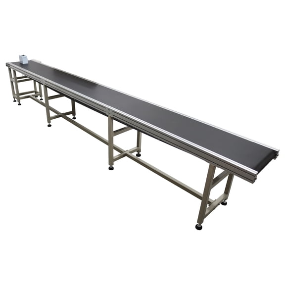 177x15.7 Inch PVC Belt Conveyor Flat Conveyor Belt System 110V 77lbs Load Iron and Aluminum Alloy Frame