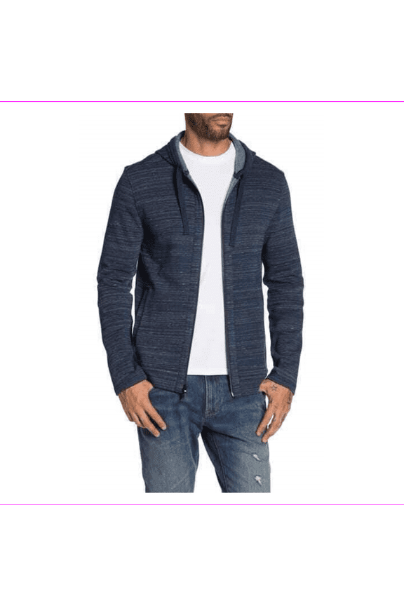 $178 John Varvatos Star USA ,Fleece Lined Hoodie Jacket,STREAM BLUE,Size M