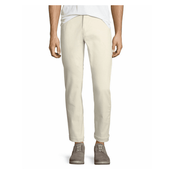 $178 Michael Kors Men's Ecru Classic Fit Parker Selvedge Jeans Cotton Ivory 33