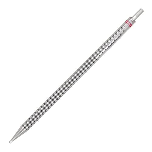 1784 Polystyrene UniPlast Serological Pipette, 25mL Capacity, Standard Tip, 300mm Length, (Case of 100), Clear, Non-Sterile, Red Striped, Individually Wrapped$$Other