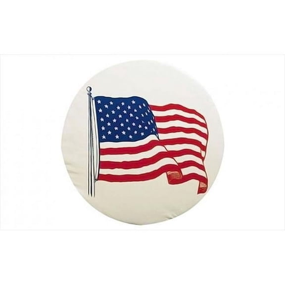 1785 Us Flag Spare Tire Cover F - White