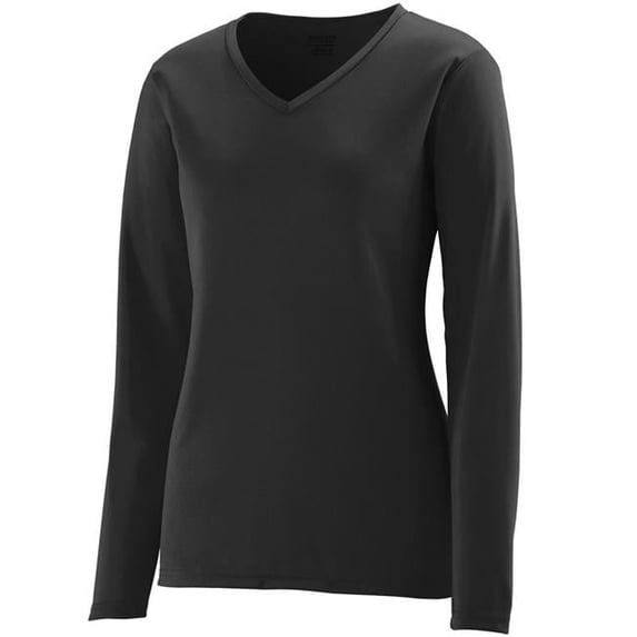 1788A-Black-XL Ladies Long Sleeve Wicking Tee, Black - Extra Large