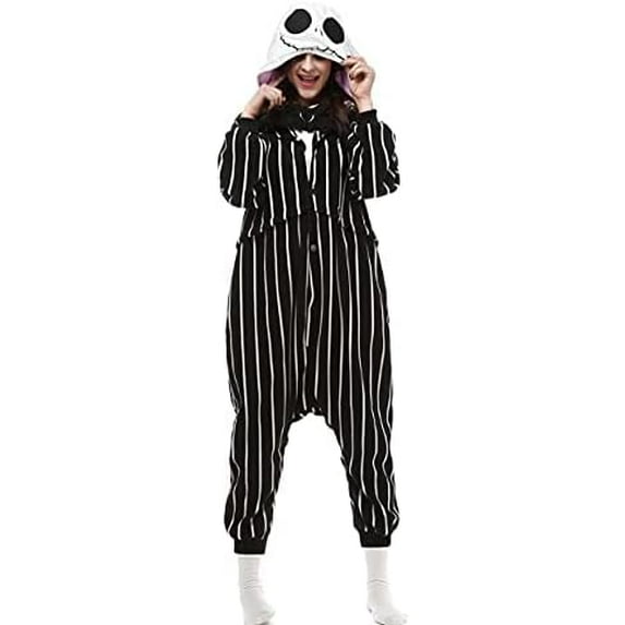 1791's lady Oogie Boogie Pajama Jack Onesie Anime One Piece Halloween Homewear Jumpsuit