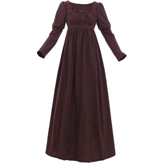1791's lady Regency Dress Vintage Dress High Waistline Tea Gown