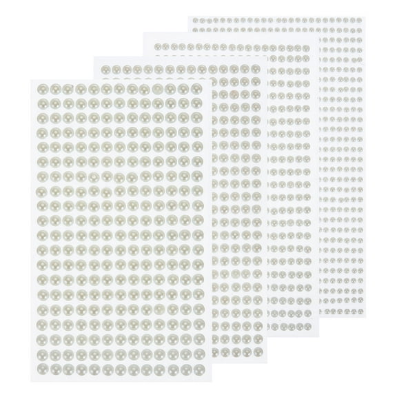 Uxcell 1792 Pcs 4 Sheets Bright White Rhinestone Stickers 3/4/5/6 mm Self Adhesive Rhinestones Gems for DIY Decoration Craft