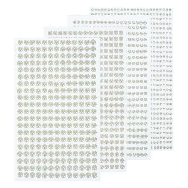 1792 Pcs 4 Sheets Bright White Rhinestone Stickers 3/4/5/6 mm Self Adhesive Rhinestones Gems for DIY Decoration Craft