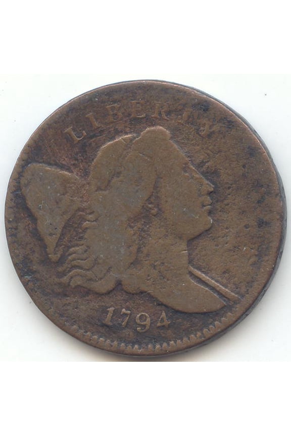 1794 Draped Bust Half Cent, VG Details, C-4a, Small Edge Letters