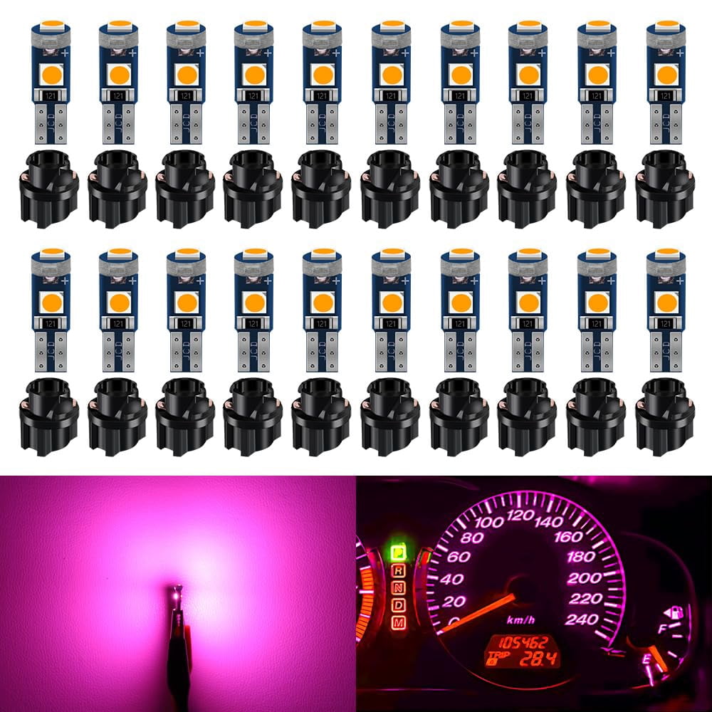 Lampadine LED T5 Per Auto - 10 Pezzi, Attacco Twist Lock, Bianco/Blu/Rosso, Per Cruscotto - Foto 4