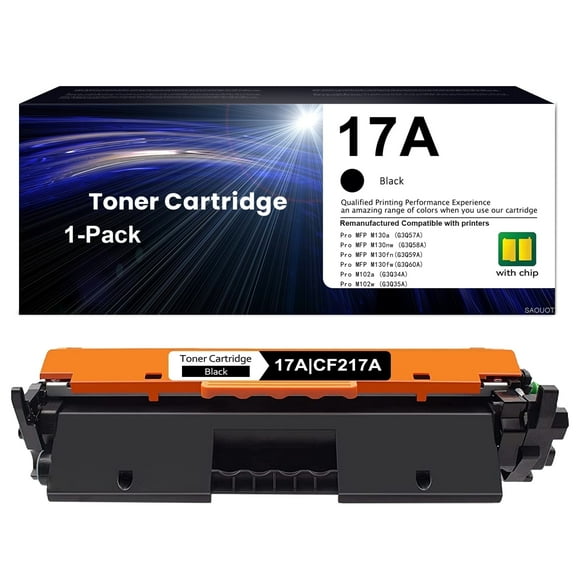 17A | CF217A 1 Pack Black Toner Cartridge High Yield Compatible for HP MFP M130nw Printer