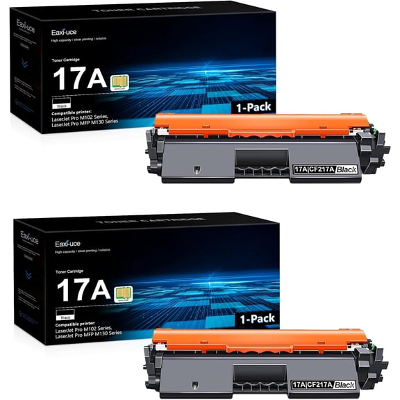 17A CF217A Toner Cartridge 2 Pack with CHIP, 17A High-yield Black Toner Cartridge CF217A Replacement for HP17A Ink Cartridge Compatible with Laser Pro M102 Series, Laser Pro MFP M130 Series Printer