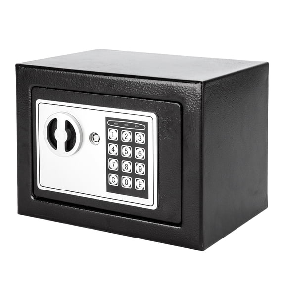 17E Mini Electronic Password Safe Box 0.22 Cu Ft Steel Security Safe with Emergency Keys for Home Hotel Cash Jewelry Documents Storage