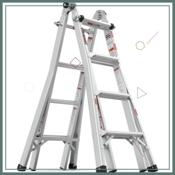 17FT Aluminum Multi-Position Foldable Ladder 5-in-1 Extension Ladder with Anti-Slip Steps, 250lbs Capacity