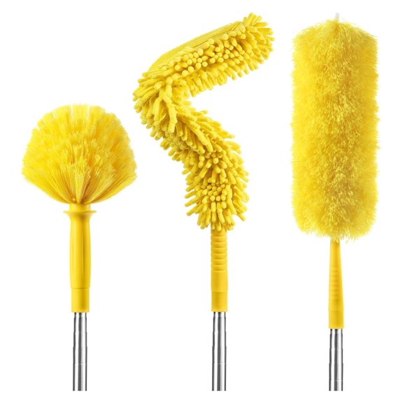 17FT Extendable Duster, 2-9 ft Extension Pole for High Ceilings