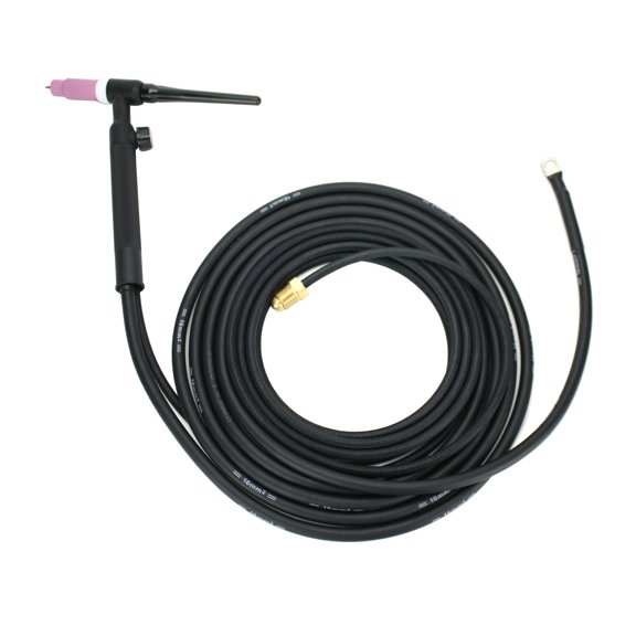 17FV Series - 150 Amp - Air Cooled - Flexible Head TIG Torch with Valve - 12.5 feet 2-Piece Cable - Terminal Lug Connector