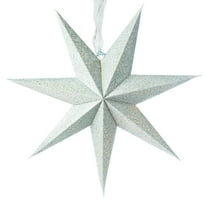 Light-Up Blue Battery-Operated Flocked Star Christmas Hanging Decoration, 17", by Holiday Time