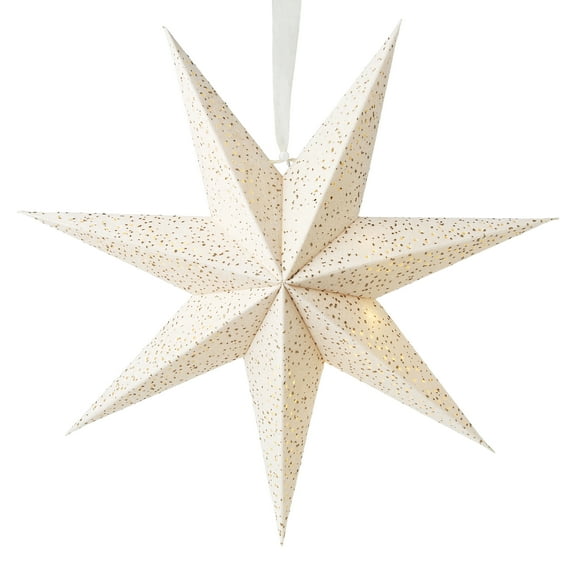 Light-Up White Battery-Operated Flocked Star Christmas Hanging Decoration, 17", by Holiday Time