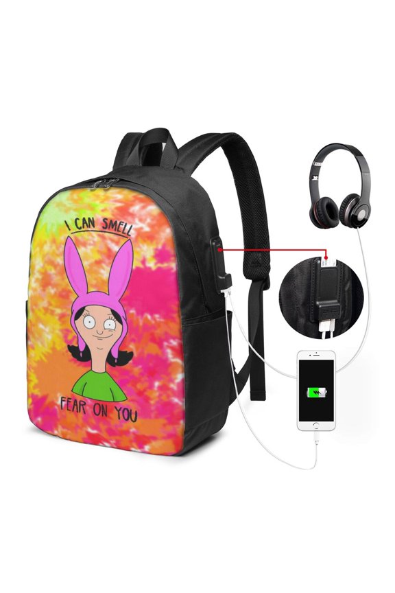 17In Bob's Bur-Ger Laptop Backpack with U-SB Port For for Men Women Backpack Lightweight Fashion Backpack