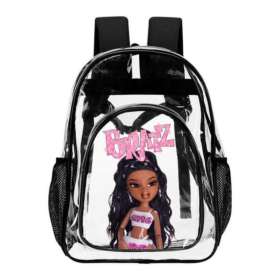 17In Brat-z Clear Backpack with Front Pocket Heavy Duty Large Capacity PVC Transparent Bag Travel Backpack for Outdoor