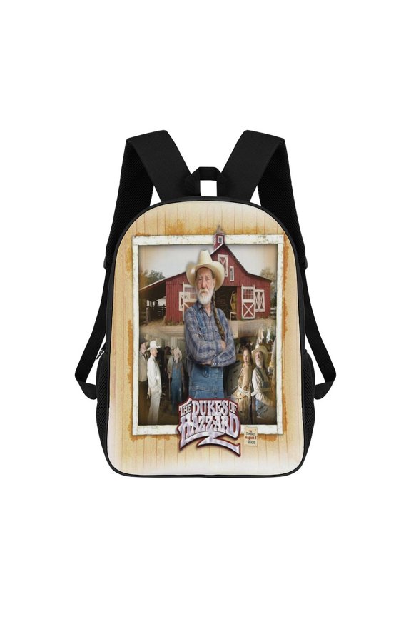 17In Dukes Orange Car Haz-zard Backpack Bookbag Large for Office Lightweight Outdoor Travel Shoulder Bag