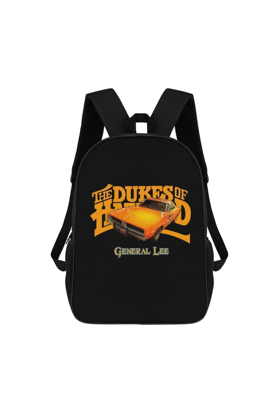 17In Dukes Orange Car Haz-zard Backpack Bookbag Large for Office Lightweight Outdoor Travel Shoulder Bag