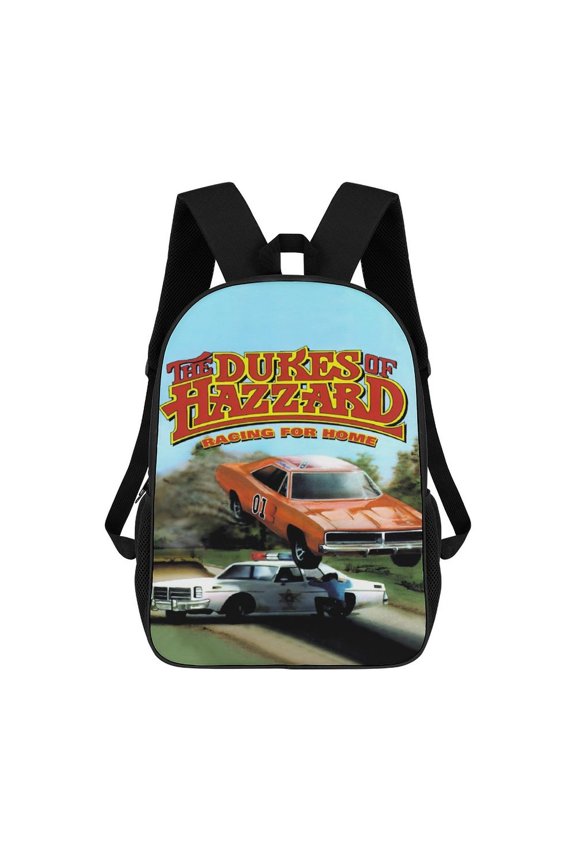 17In Dukes Orange Car Haz-zard Backpack Bookbag Large for Office Lightweight Outdoor Travel Shoulder Bag