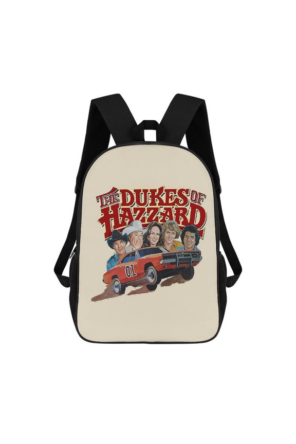 17In Dukes Orange Car Haz-zard Backpack Bookbag Large for Office Lightweight Outdoor Travel Shoulder Bag