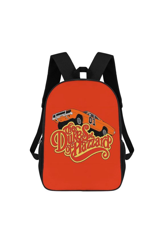 17In Dukes Orange Car Haz-zard Backpack Bookbag Large for Office Lightweight Outdoor Travel Shoulder Bag