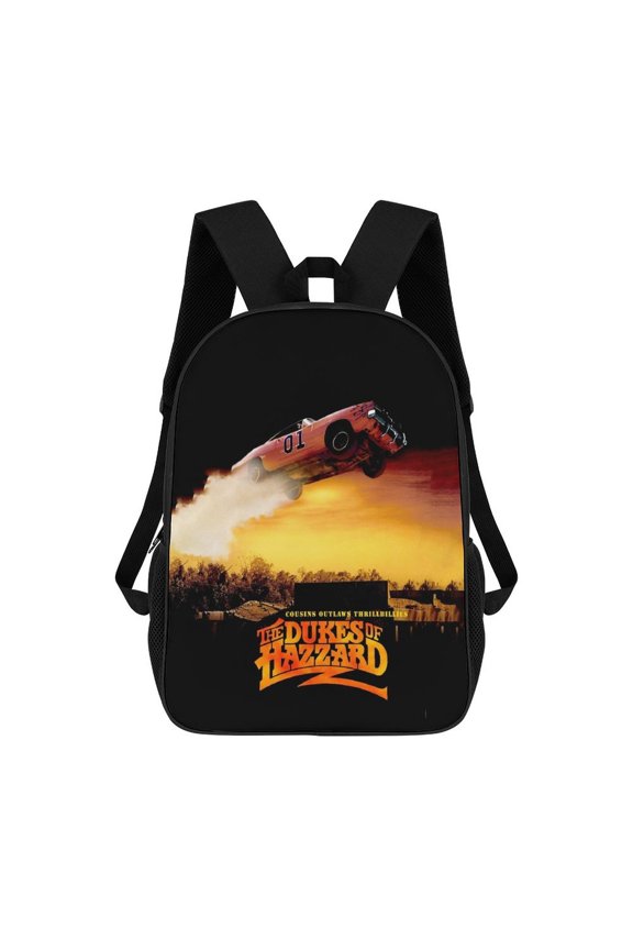 17In Dukes Orange Car Haz-zard Backpack Bookbag Large for Office Lightweight Outdoor Travel Shoulder Bag