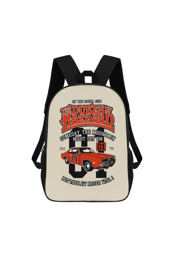 17In Dukes Orange Car Haz-zard Backpack Bookbag Large for Office Lightweight Outdoor Travel Shoulder Bag