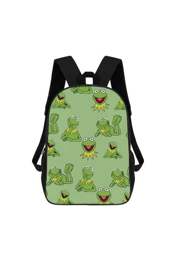 17In Ker-mit The Frog Backpack Large Capacity Travel Backpacks Lightweight Sports Laptop Bag Daypack