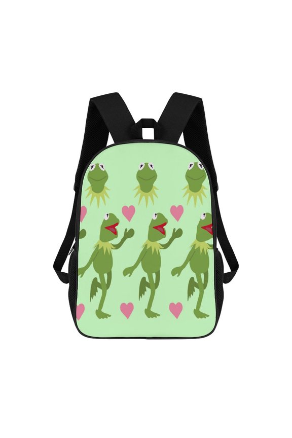 17In Ker-mit The Frog Backpack Large Capacity Travel Backpacks Lightweight Sports Laptop Bag Daypack