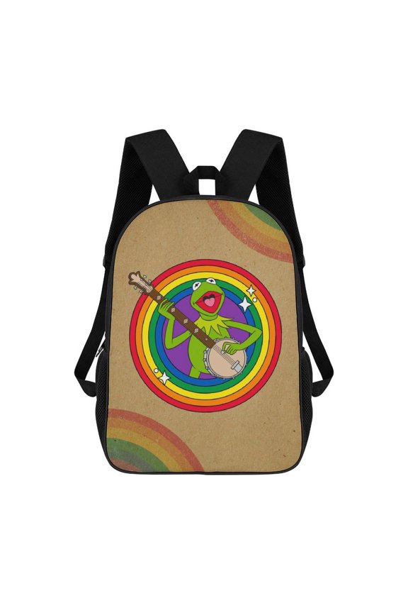 17In Ker-mit The Frog Backpack Large Capacity Travel Backpacks Lightweight Sports Laptop Bag Daypack